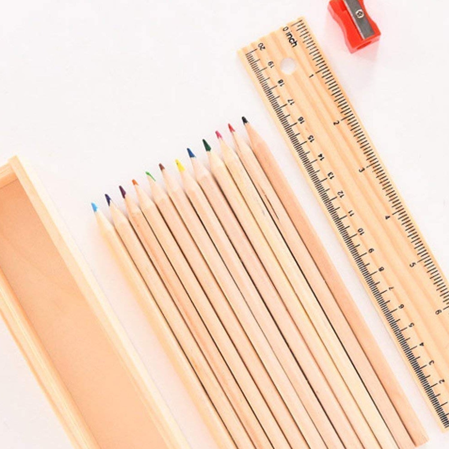 4726 Colorful Wooden Pencil Set with Pencil box, Ruler, Sharpener For for Kids, Artist, Architect 4726 Colorful Wooden Pencil Set with Pencil box, Ruler, Sharpener For for Kids, Artist, Architect